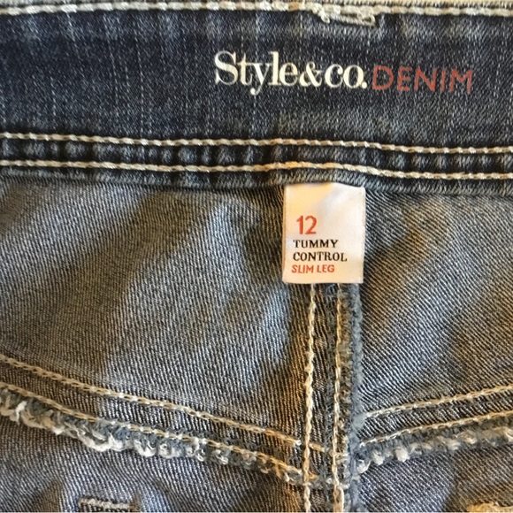 Style & Co. DENIM Jeans W/Tummy Control and Slim Legs. SZ 12 - Picture 6 of 9
